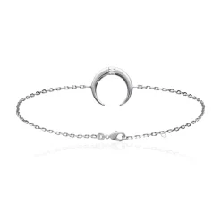 Bracelet femme argent rhodié blanc serti clos - VWZUZ4ZV