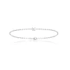 Bracelet femme argent rhodié blanc serti griffe classique - VW3004ZV