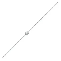 Bracelet femme argent rhodié blanc serti griffe classique - VW3004ZV