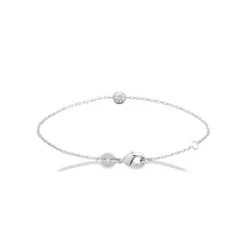 Bracelet femme argent rhodié blanc serti griffe classique - VW3004ZV