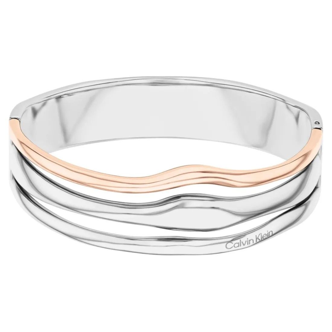 Bracelet Femme Calvin Klein Bijoux CK Wavy Sculptural - 35000649 Acier Doré Rose