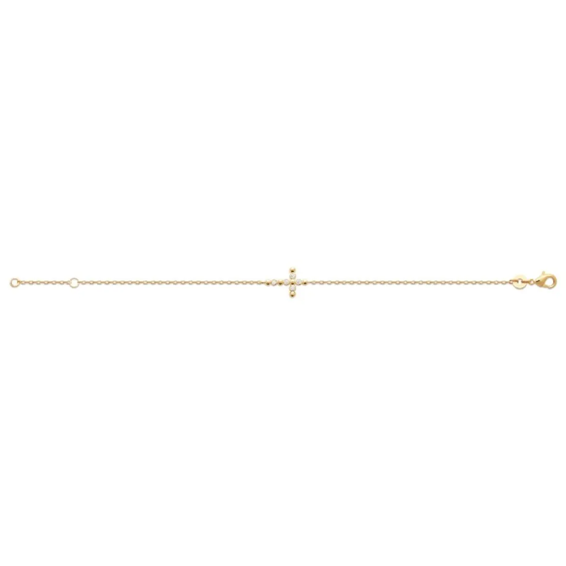 Bracelet femme croix oxyde de zirconium plaqué or Maison de la Bijouterie UW3U46ZV