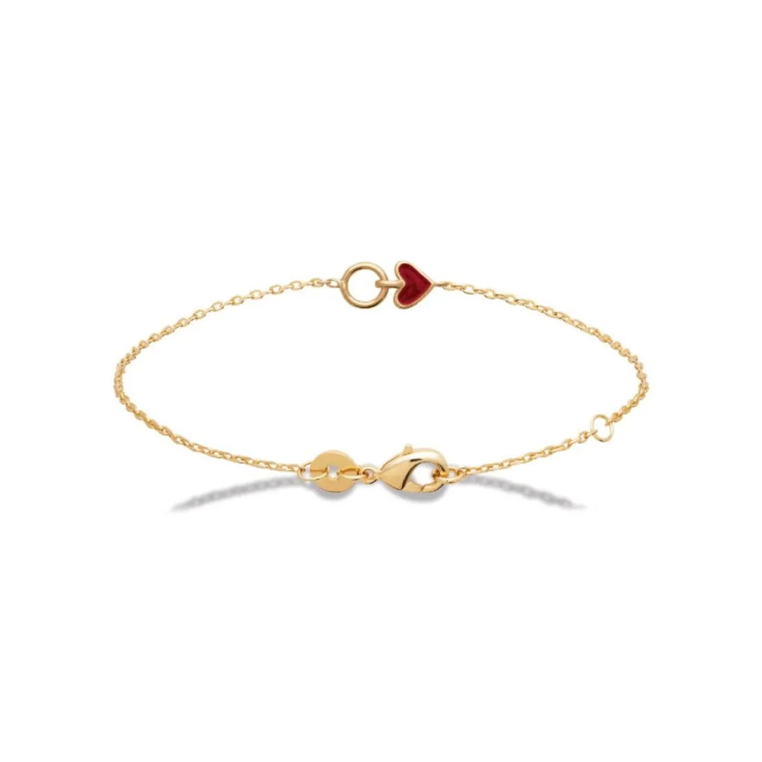 Bracelet femme cœur rouge fantaisie plaqué or Maison de la Bijouterie UYZU05ZV