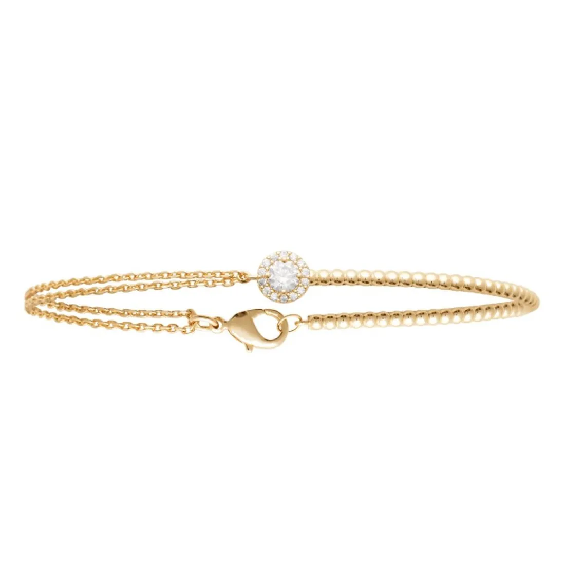 Bracelet femme fantaisie oxyde de zirconium plaqué or Maison de la Bijouterie UW3U3UZV