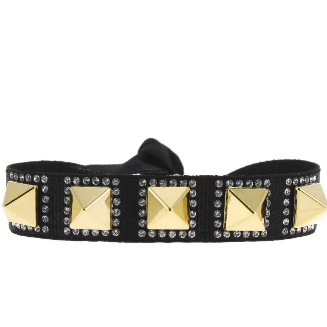 Bracelet Femme Les Interchangeables - Bracelet Pyramide 8 Doré et Noir