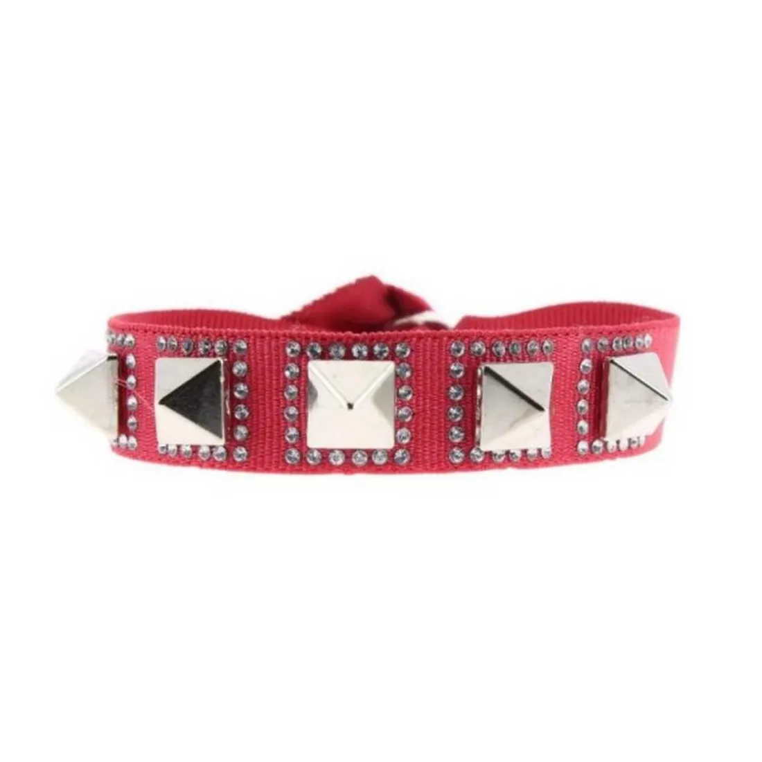 Bracelet Femme Les Interchangeables - Bracelet Pyramide 8 Rouge
