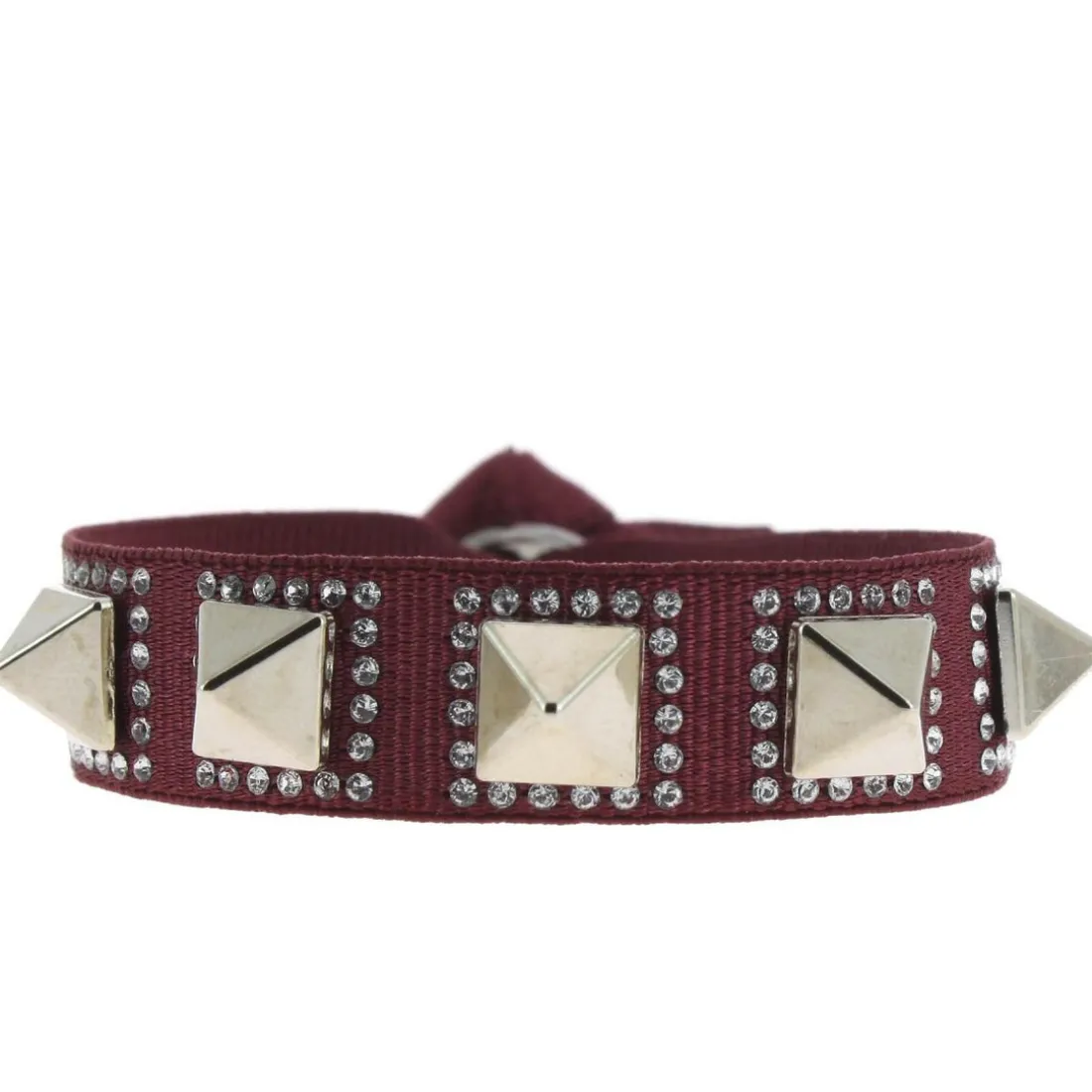Bracelet Femme Les Interchangeables - Bracelet Pyramide 8 Bordeau