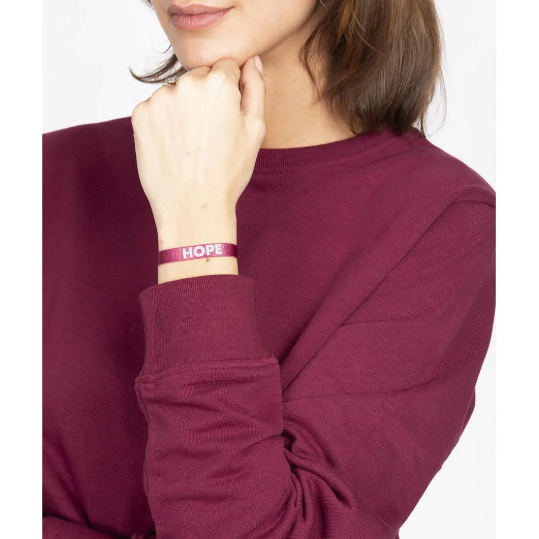 Bracelet Femme Les Interchangeables - A85900 Bracelet Message Hope Rose et Blanc