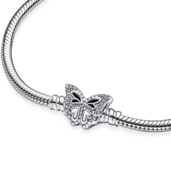 Bracelet Femme Pandora Moments maille serpent & fermoir papillon