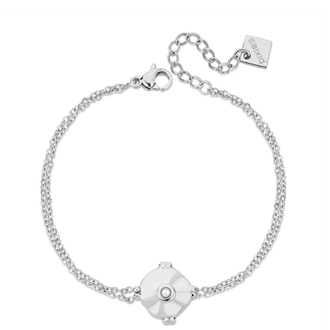 Bracelet Femme Pixies Bijoux - PBM0023-2PRL Acier Blanc