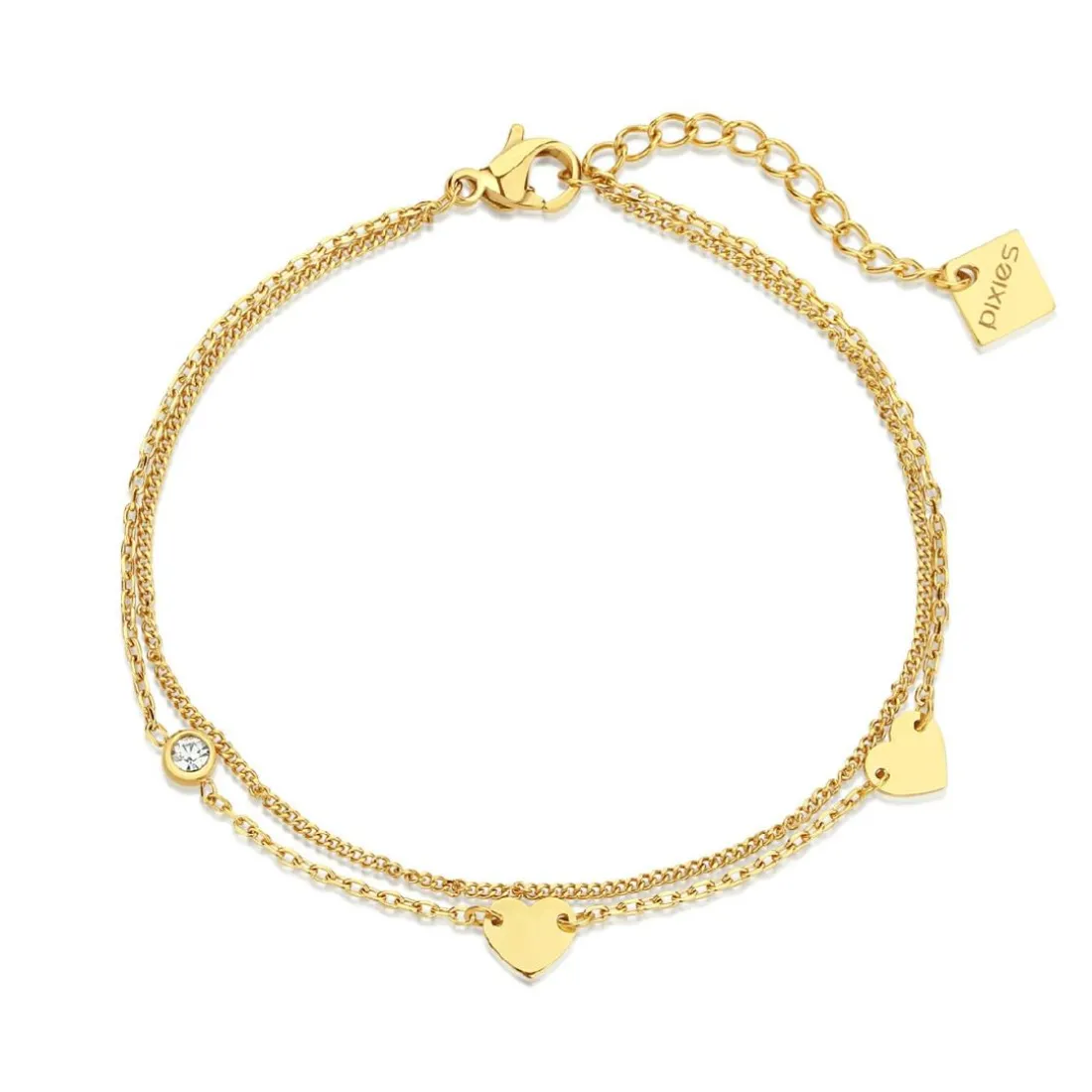 Bracelet Femme Pixies Bijoux Triple Coeur - PBM0058-1WHT Acier