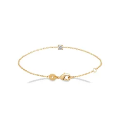 Bracelet femme plaqué or blanc serti griffe serti griffe classique - UW3004ZV