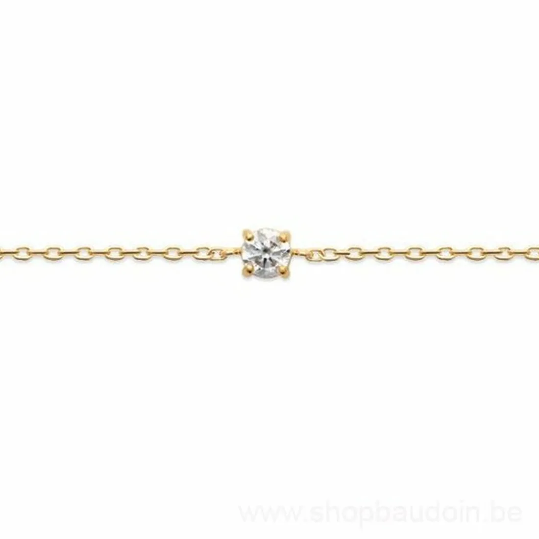 Bracelet femme plaqué or blanc serti griffe serti griffe classique - UW3004ZV