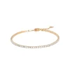 Bracelet femme plaqué or blanc serti griffe - UW3YVYZV