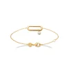 Bracelet femme plaqué or blanc serti clos pampille - UW344ZZV