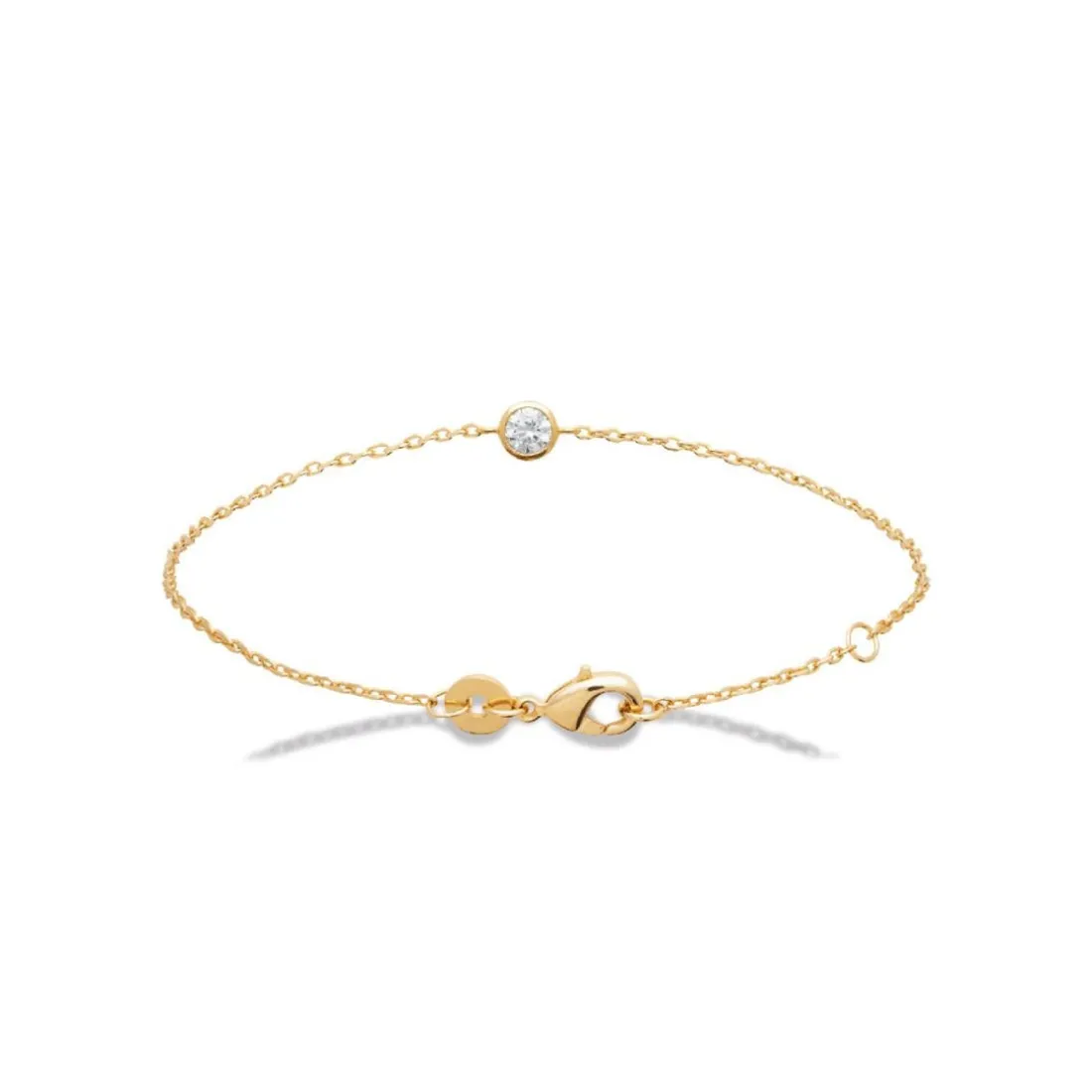 Bracelet femme plaqué or blanc serti clos serti clos classique - UWZ63UZV