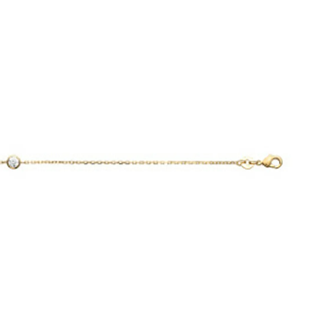 Bracelet femme plaqué or blanc serti clos serti clos classique - UWZ63UZV