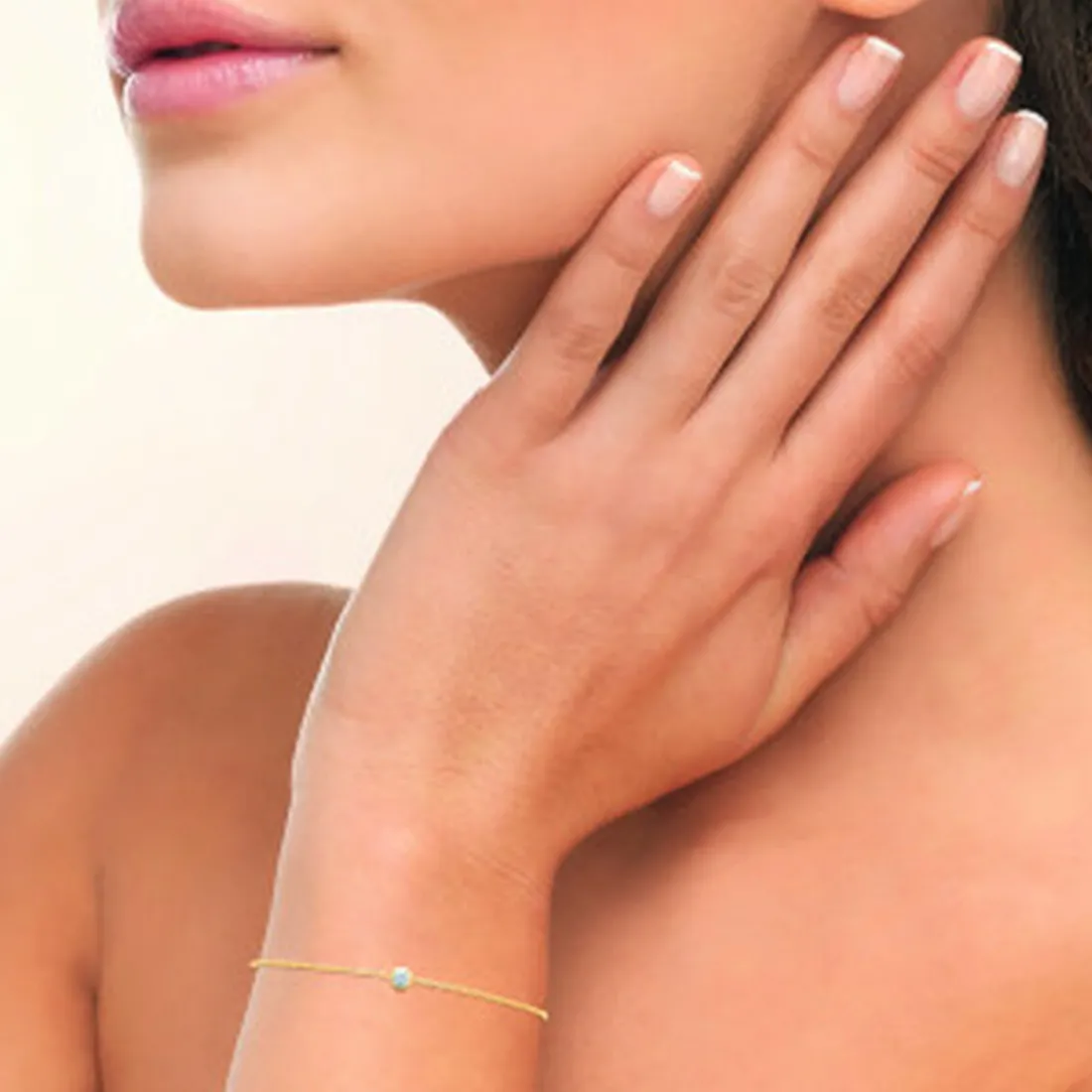 Bracelet femme plaqué or blanc serti clos serti clos classique - UWZ63UZV