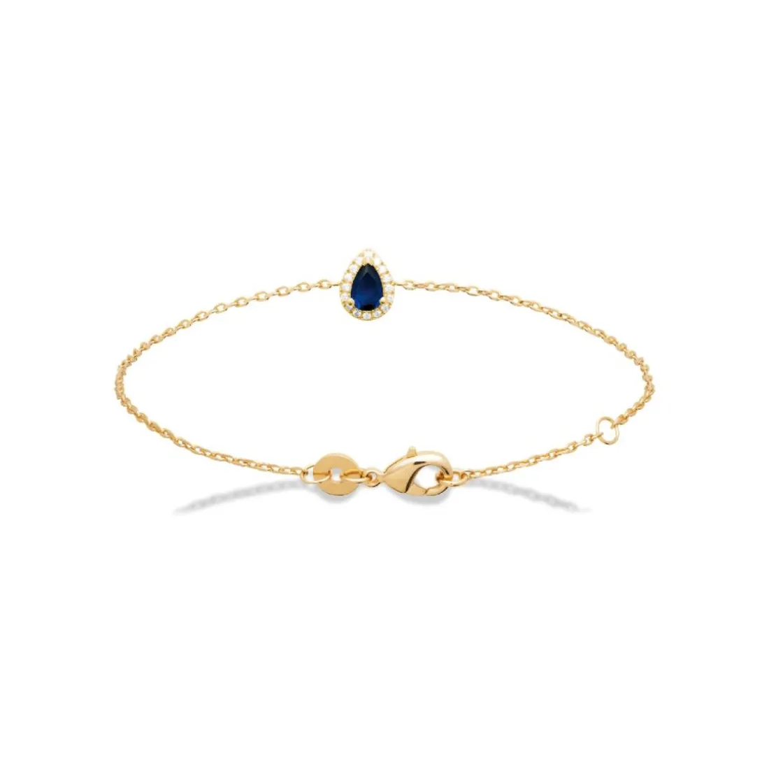 Bracelet femme plaqué or cœur bleu nuit Maison de la Bijouterie UW3UUZZV