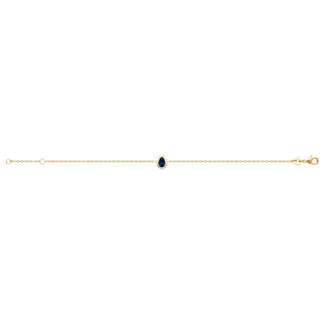 Bracelet femme plaqué or cœur bleu nuit Maison de la Bijouterie UW3UUZZV