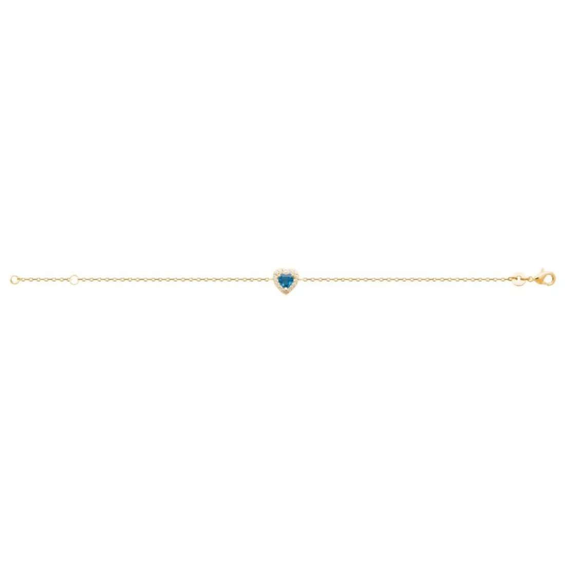 Bracelet femme plaqué or cœur bleu Maison de la Bijouterie UW3UVWZV