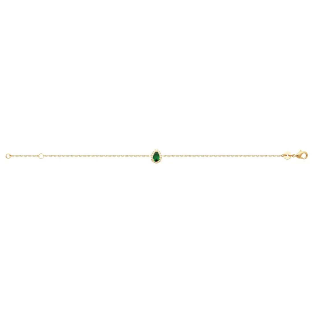 Bracelet femme plaqué or cœur vert Maison de la Bijouterie UW3UUYZV
