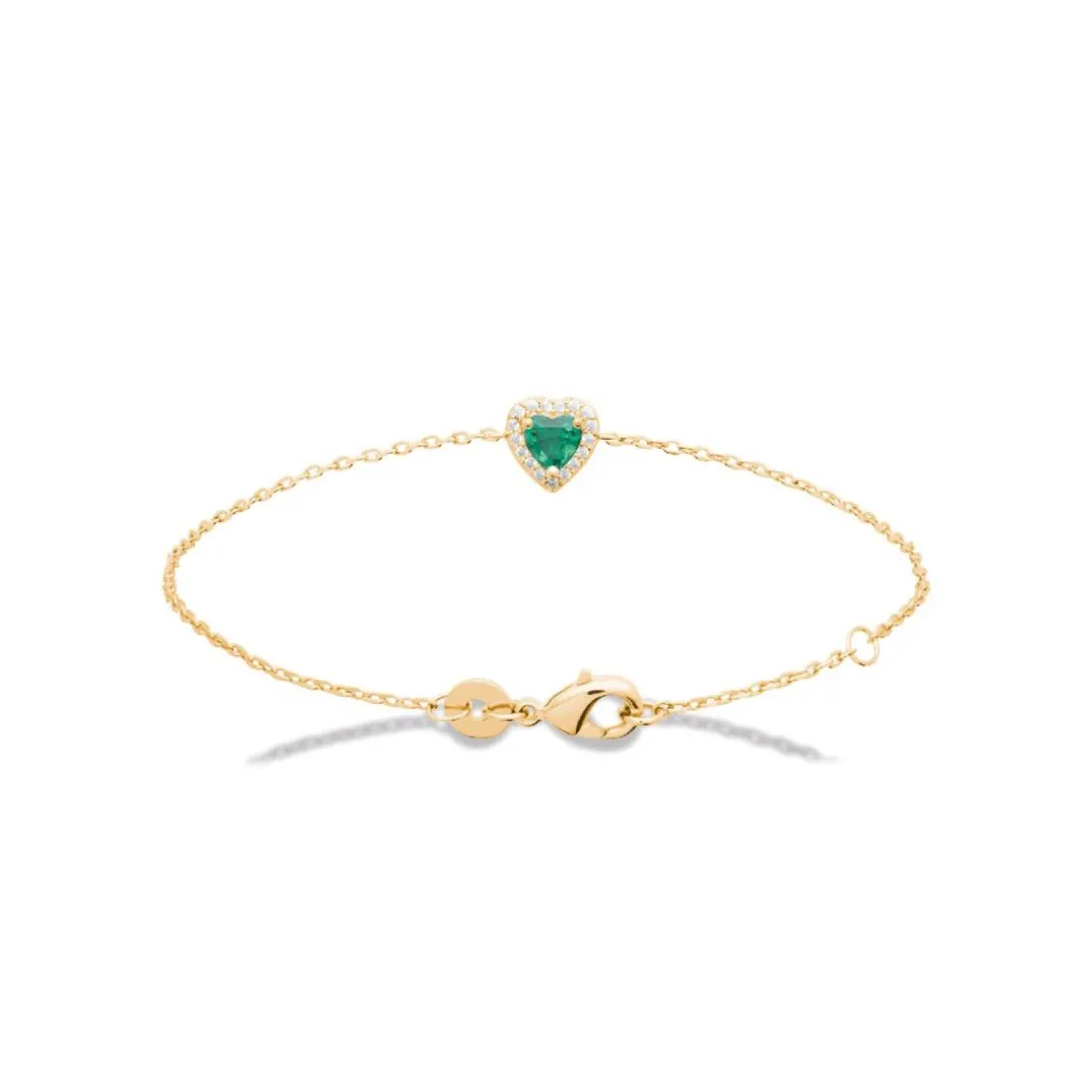 Bracelet femme plaqué or cœur vert Maison de la Bijouterie UW3UVVZV