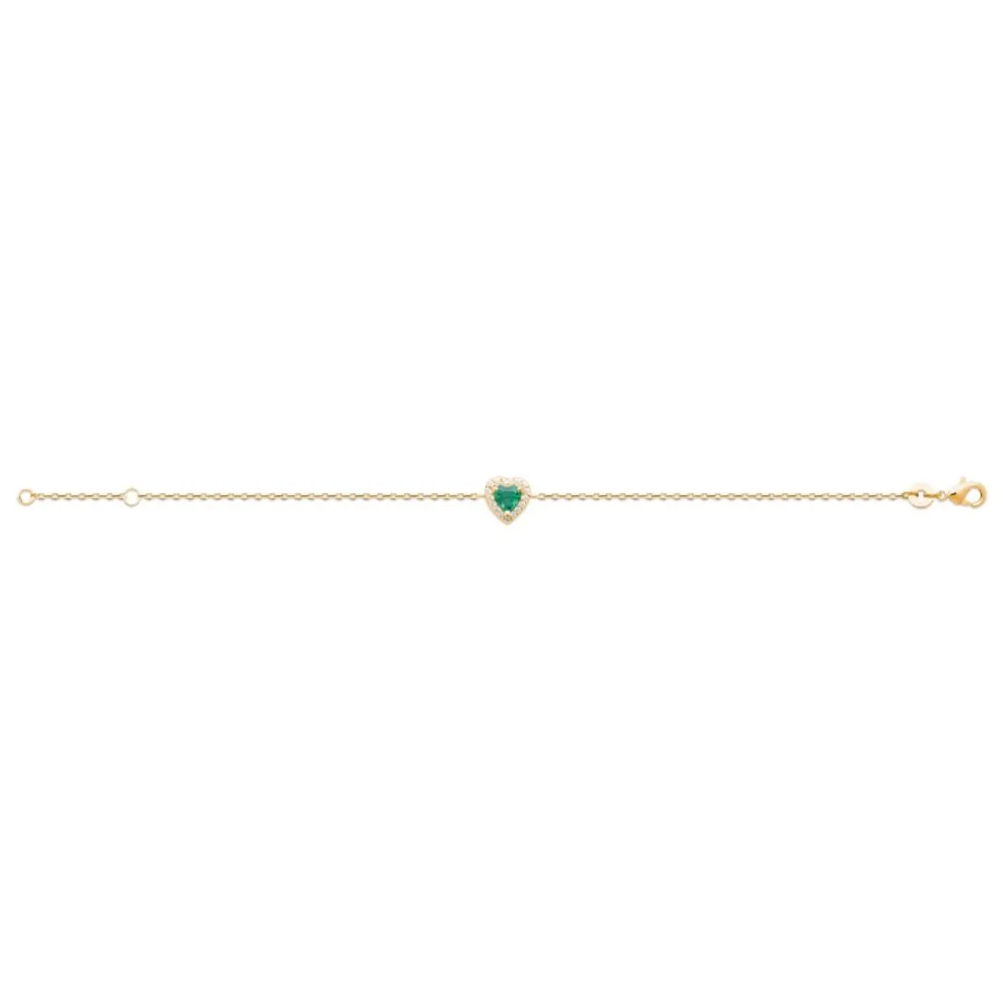 Bracelet femme plaqué or cœur vert Maison de la Bijouterie UW3UVVZV