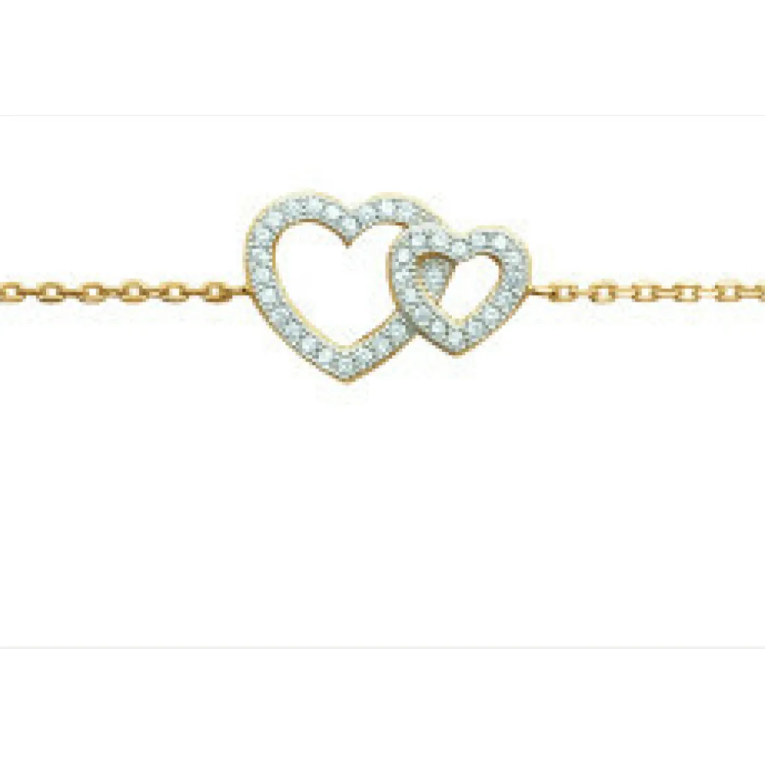 Bracelet Femme plaqué or double coeurs Maison de la Bijouterie UWZ6V6ZV