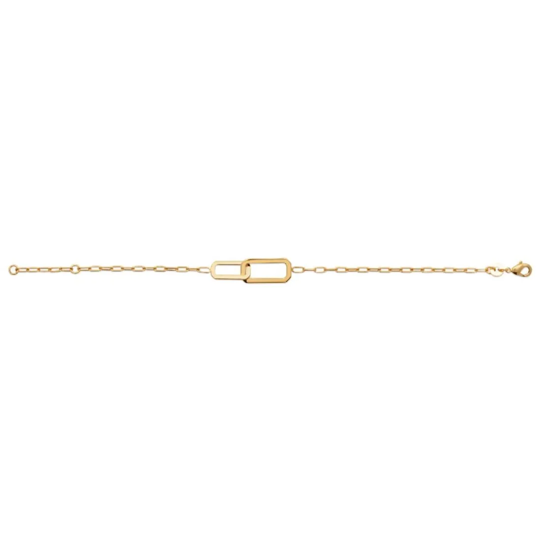 Bracelet femme plaqué or double maillons rectangulaire Maison de la Bijouterie UYZV3UZV