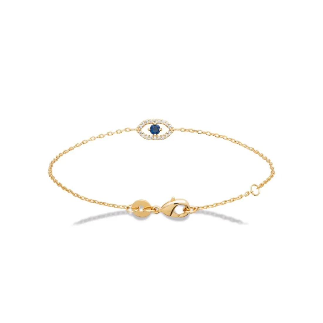 Bracelet femme plaqué or œil pierre bleue Maison de la Bijouterie UW3U5VZV