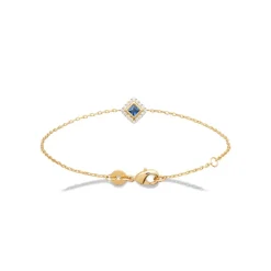 Bracelet femme plaqué or oxydes et pierre bleue Maison de la Bijouterie UW3UV5ZV