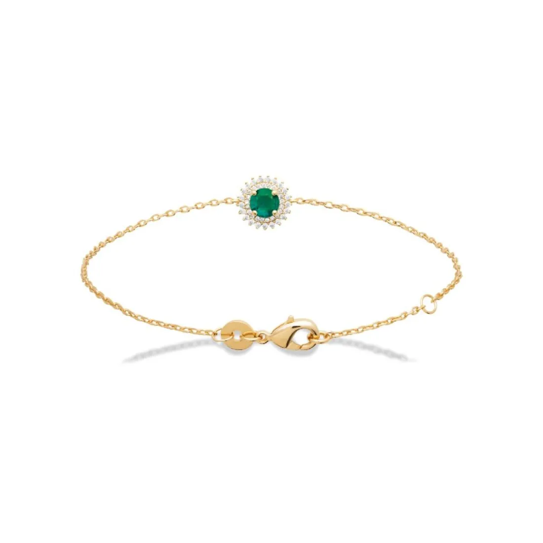 Bracelet femme plaqué or oxyde et pierre verte Maison de la Bijouterie UW3UVYZV