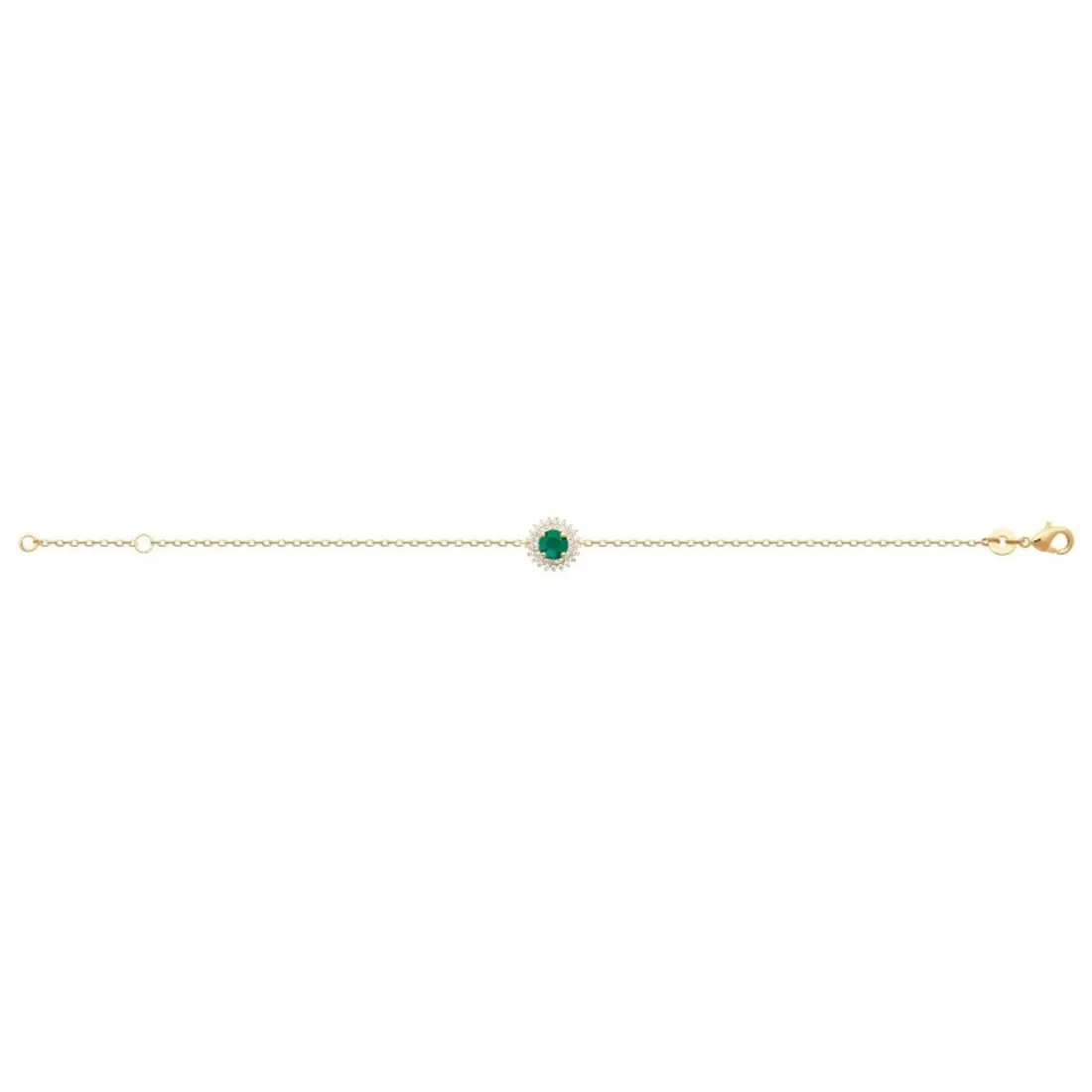 Bracelet femme plaqué or oxyde et pierre verte Maison de la Bijouterie UW3UVYZV