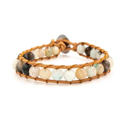 Bracelet Femme Sloya Amazonite et cuir