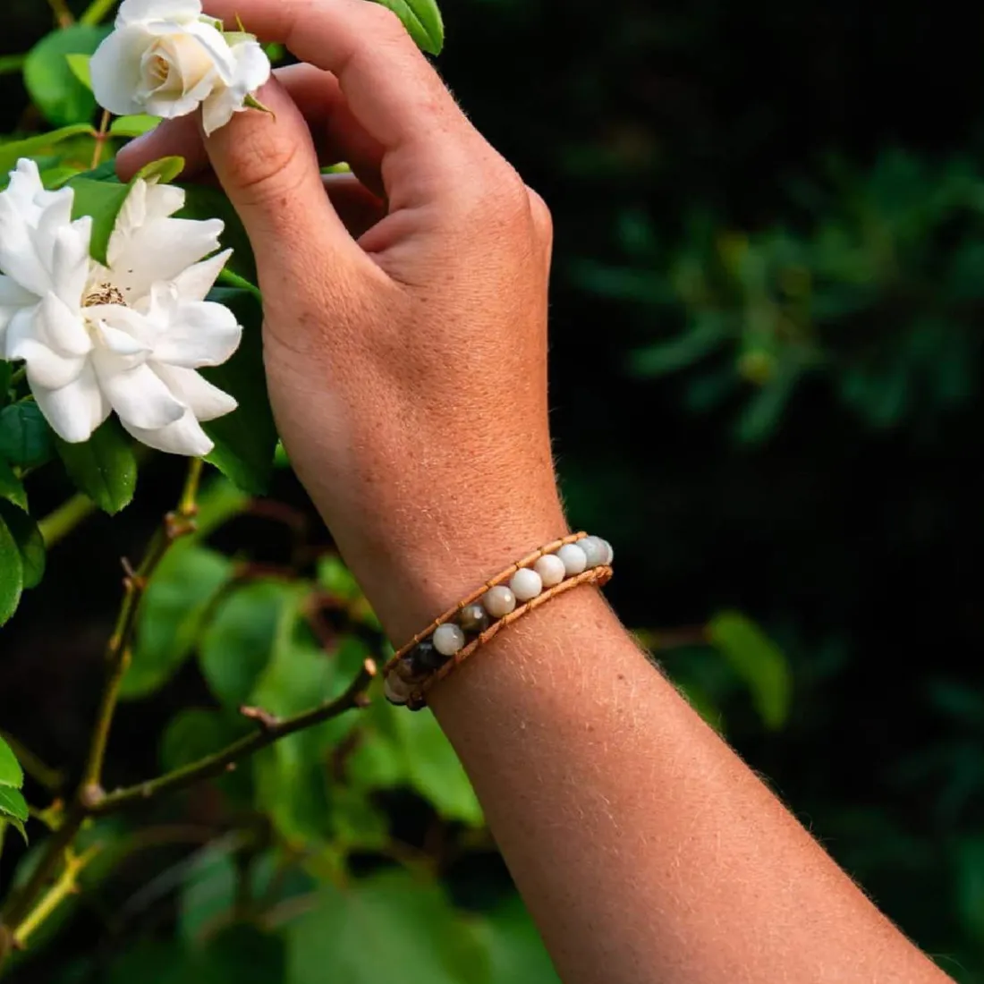 Bracelet Femme Sloya Amazonite et cuir