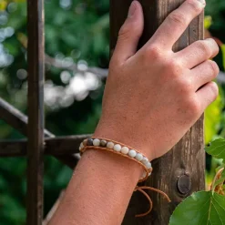 Bracelet Femme Sloya Amazonite et cuir