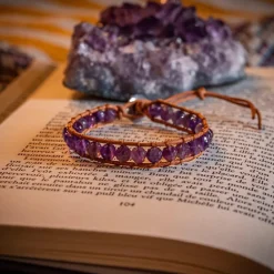 Bracelet Femme Sloya Améthyste et cuir