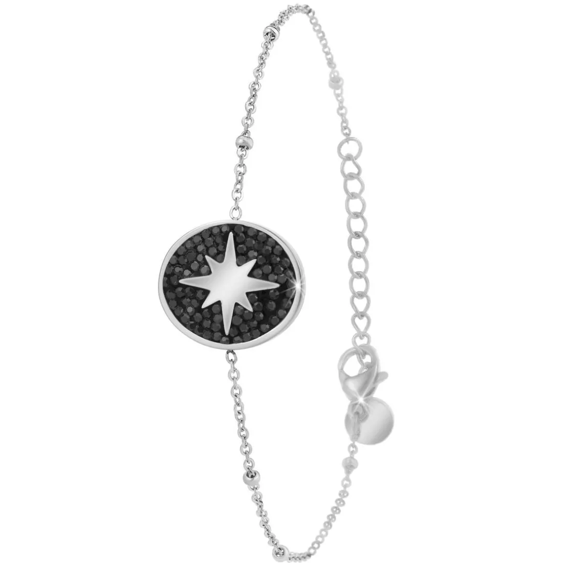 Bracelet Femme So Charm - B4004-ARGENT-NOIR - Bracelet Mode Argenté