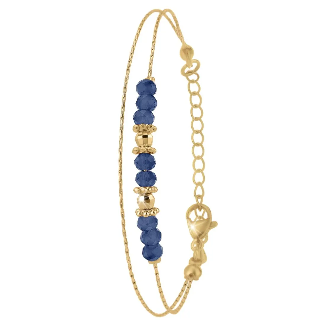 Bracelet Femme So Charm - B4174-BLEU - Bracelet Mode Doré
