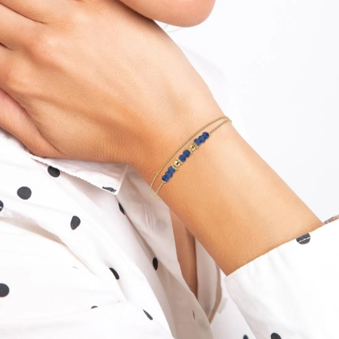 Bracelet Femme So Charm - B4174-BLEU - Bracelet Mode Doré