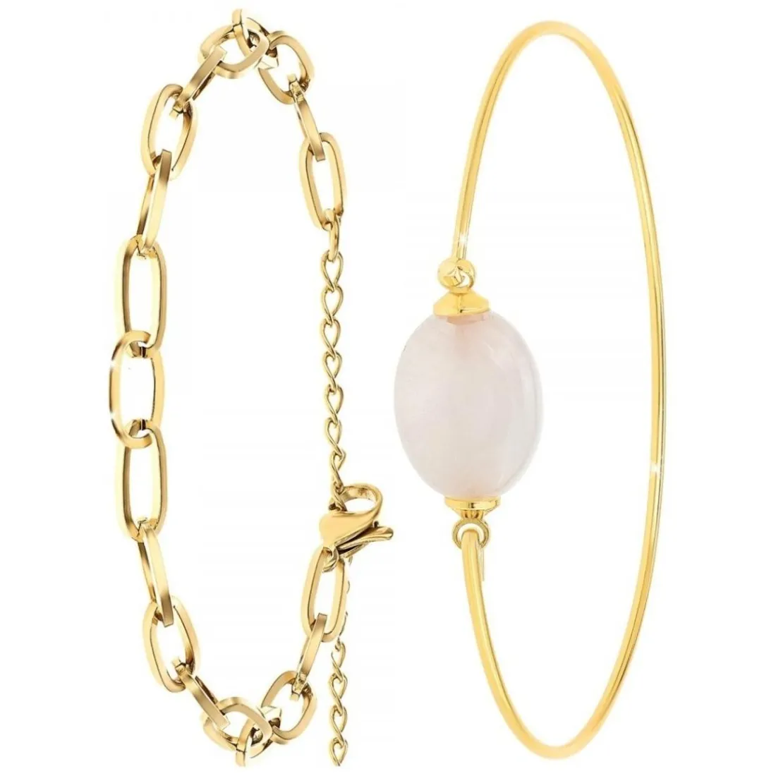 Bracelet Femme So Charm - B2369-DORE+B2492-ROSE - Bracelet Mode Doré