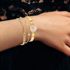 Bracelet Femme So Charm - B2371-DORE+B2384-DORE+B2494-ROSE - Bracelets Mode Dorés