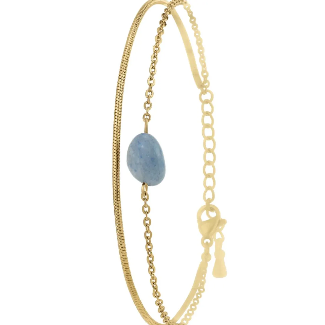 Bracelet Femme So Charm - B4272-DORE-SODALITE - Bracelet Mode Doré