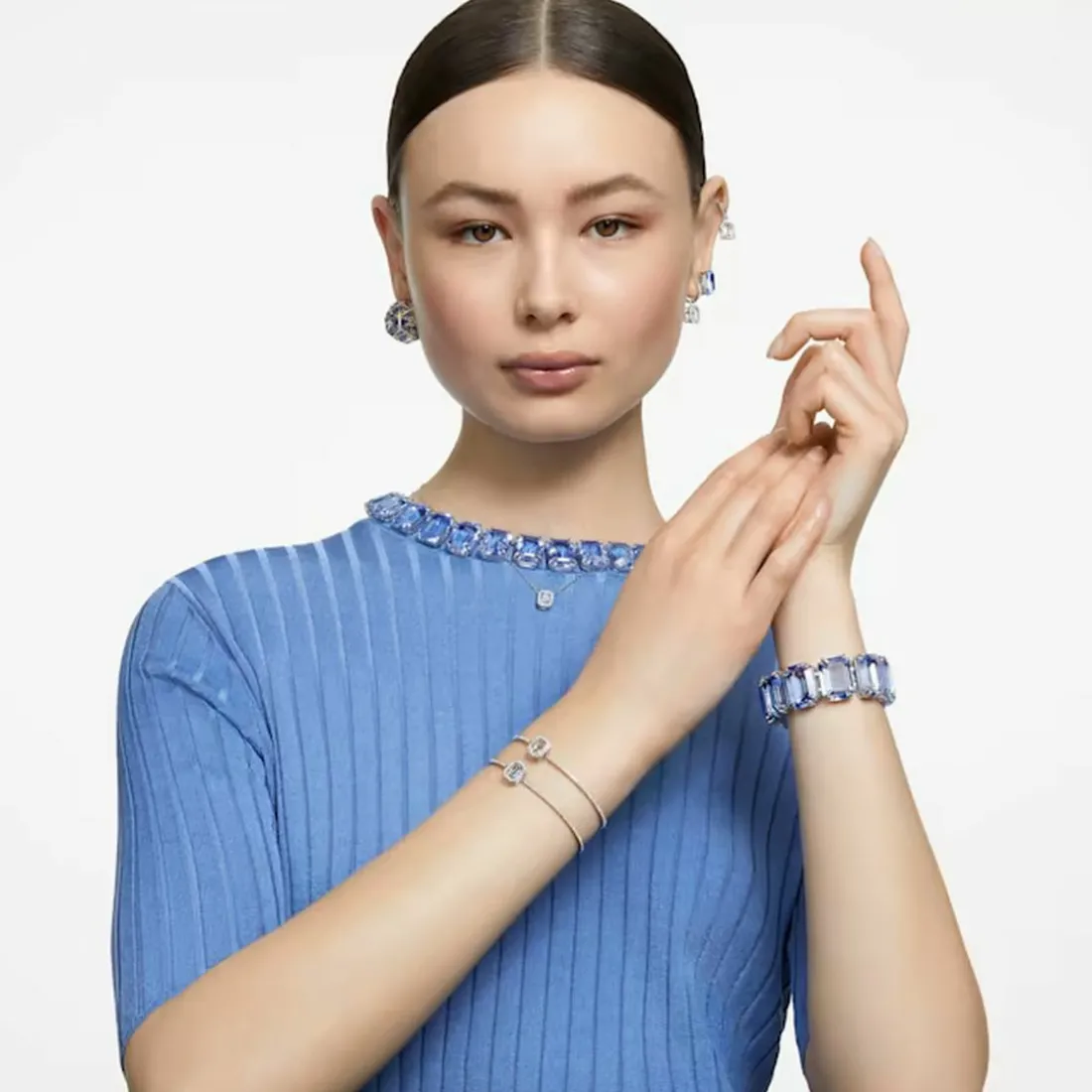 Bracelet Femme Swarovski - 5620556 Métal rhodié Bleu Argent