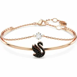 Bracelet Femme Swarovski Swan - 568824 noir,doré rose