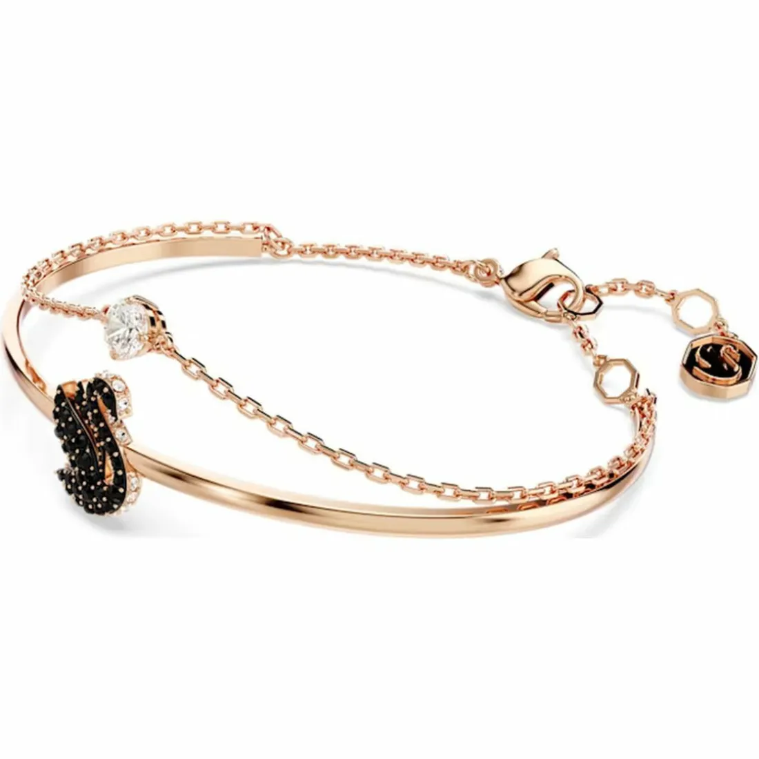 Bracelet Femme Swarovski Swan - 568824 noir,doré rose
