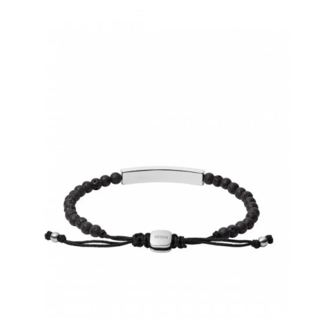 Bracelet Fossil JF03247040 - VINTAGE CASUAL Noir Pierre de lave 17 - 25 cm Acier Homme