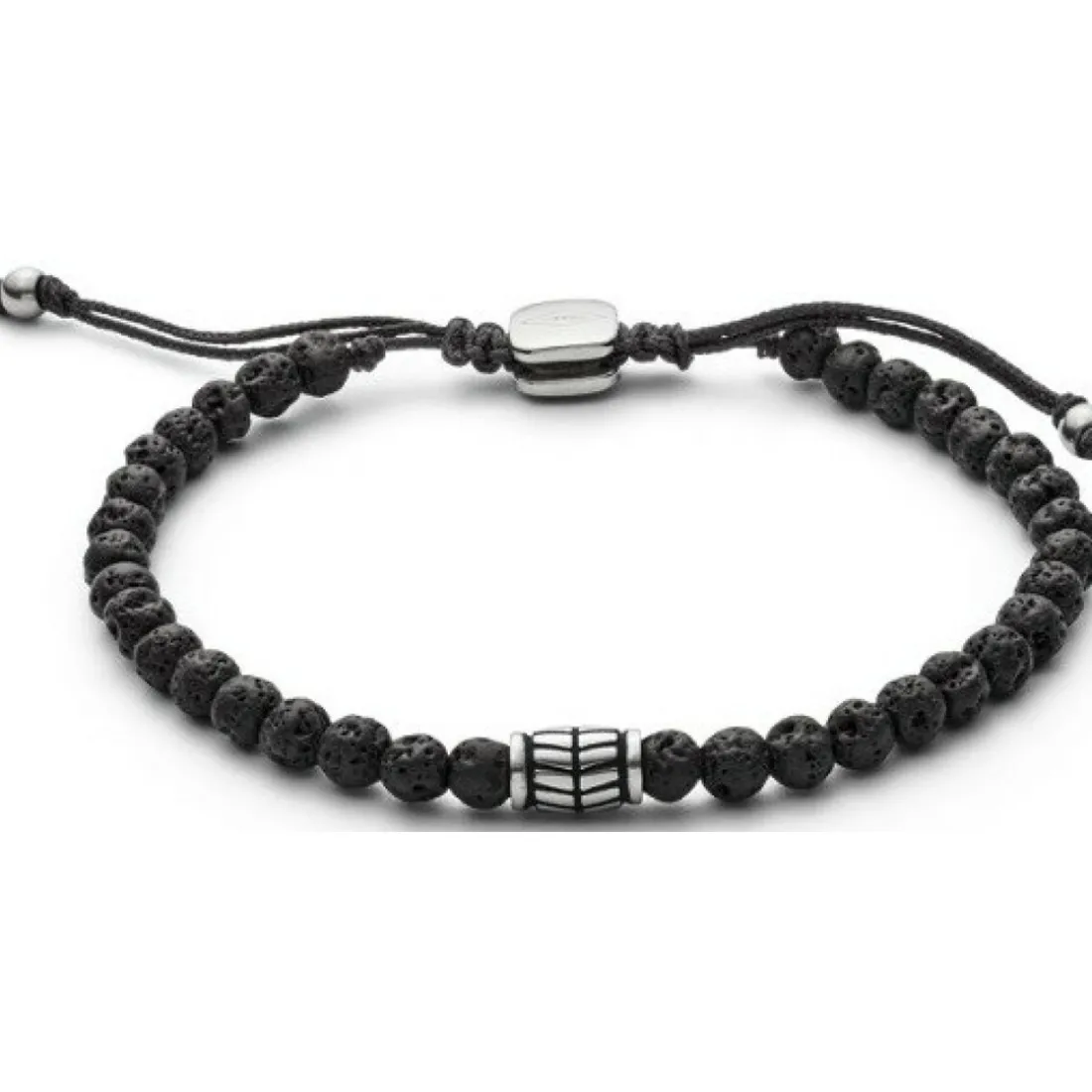 Bracelet Fossil JF02887040 - VINTAGE CASUAL PIERRES GEMMES NOIRES Homme