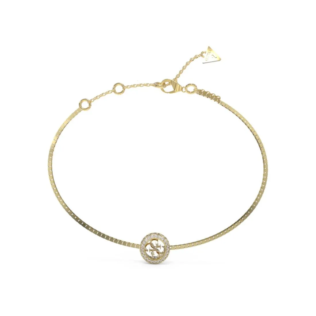 Bracelet 4G Crush Acier Doré Chaîne Carrée Et Pampille 4G
